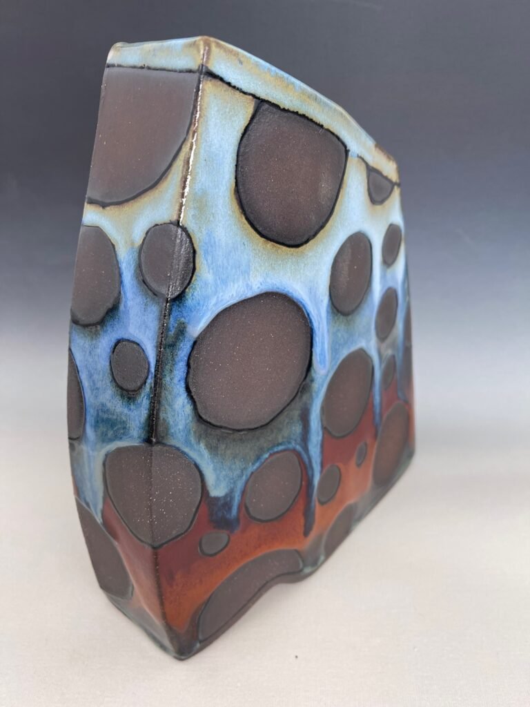 Rainbow Polka Dot Vase